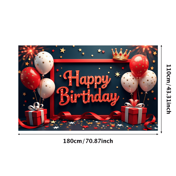 Decorative Design Birthday Party Banner Star Balloon Happy Birthday for Birthday Celebration Event Decoration Indoor Party