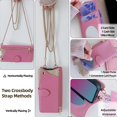 thumbnail image 3 of Decase for iPhone 15 Pro Max Crossbody Wallet Case with PU Leather Card Holder Slots Kickstand Flip Folio Zipper Handbag Phone Cover,Pink, 3 of 8