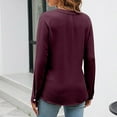 thumbnail image 7 of STETMN V Neck Top for Women Casual Long Sleeve Chiffon Blouse Fall Elegant Pleated Shirts, 7 of 7