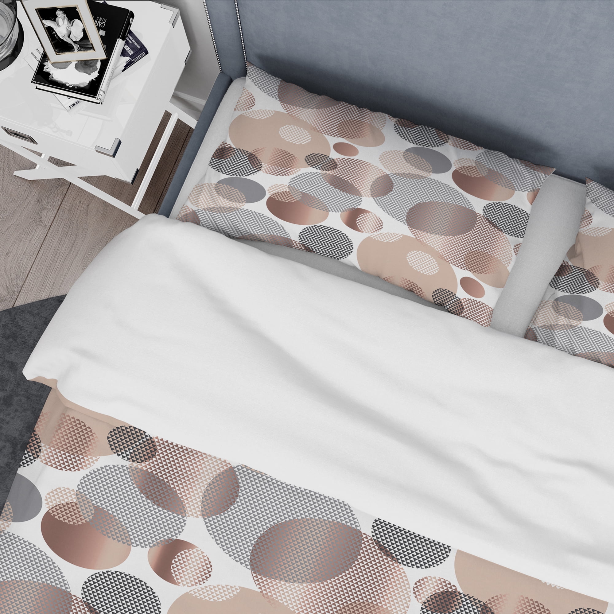 Designart 'Circular Abstract Retro Geometric XIII' Mid-Century Modern Duvet Cover Set
