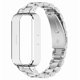 thumbnail image 2 of For Xiaomi Redmi Band 3 Smart Band 9 Active Stainless Steel Watch Strap with PC Case Solid 3 Bead Re, 2 of 3