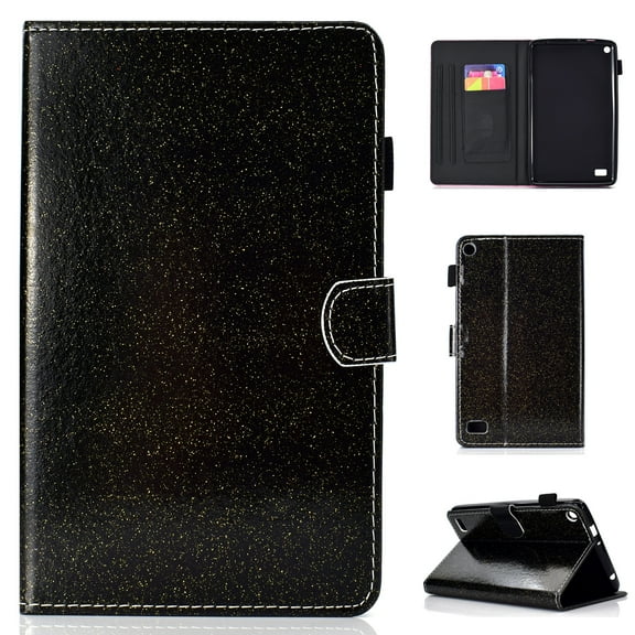 Folio Case for Amazon Kindle Paperwhite All Version (Not for Paperwhite 2018 10th Gen), Allytech Ultra Slim Lightweight Glitter Leather Auto Sleep Wake Smart Cover For Kindle Paperwhite 1 2 3, Black
