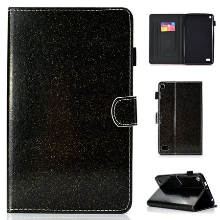 Folio Case for Amazon Kindle Paperwhite All Version (Not for Paperwhite 2018 10th Gen), Allytech Ultra Slim Lightweight Glitter Leather Auto Sleep Wake Smart Cover For Kindle Paperwhite 1 2 3, Black
