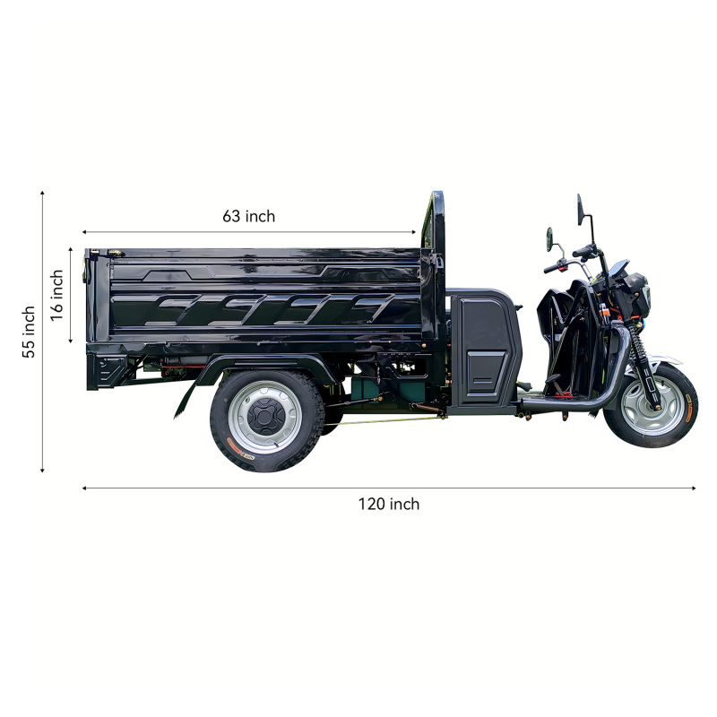 60V 45A Electric Tricyle Cargo Van for Adults, Commercial Mobility Scooters for Seniors, 1000W Agricultural Electric Three Wheel Cargo Transporter w/63" Hydraulic Tipping Bucket, Max Load 2000LBS