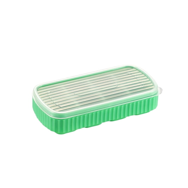 Molde de cubitos de hielo de silicona reutilizable Bewildely con tapa Gadget Accesorios Cocina y Comedor Verde HA083400-04