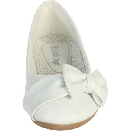 

Dempsey Marie Ivory Pearl or White Infant & Girl s Flat Shoes with Side Bow