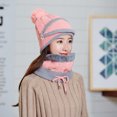 thumbnail image 4 of Clearance! Hassda Womens Winter Hat 3PCS Womens Winter Scarf Set Thickend Knitted Hat Scarf Face Cover Outdoor Winter Hats for Women Knit Hats for Women Pink 2, 4 of 7
