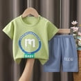 thumbnail image 2 of UAYOTSE Toddler Baby Boys Summer Outfits 6 9 12 18 24 Months 2T 3T Patchwork Crew Neck Short Sleeve T-Shirts Elastic Waist Shorts 2Pcs Clothes Set,Sizes 3-4 Years, 2 of 5