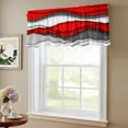 thumbnail image 6 of 2 Pack Abstract Geometric Valance for Window Red Gray Gradient Waves Contemporary Kitchen Valance Rod Pocket Short Curtain Topper Decorative Window Treatment for Living Room Bedroom 54"x18", 6 of 8