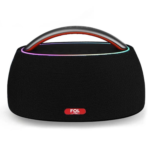 Bocina Fol Inalámbrica Bluetooth Portátil Recargable Fs-r316 Tws Rgb 40w Negro