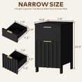 thumbnail image 5 of LAZZO Narrow Nightstands Set of 2, 11.8" Modern Fluted End Tables with Drawers & Charging Station for Living Room & Bedroom, Black, 5 of 9