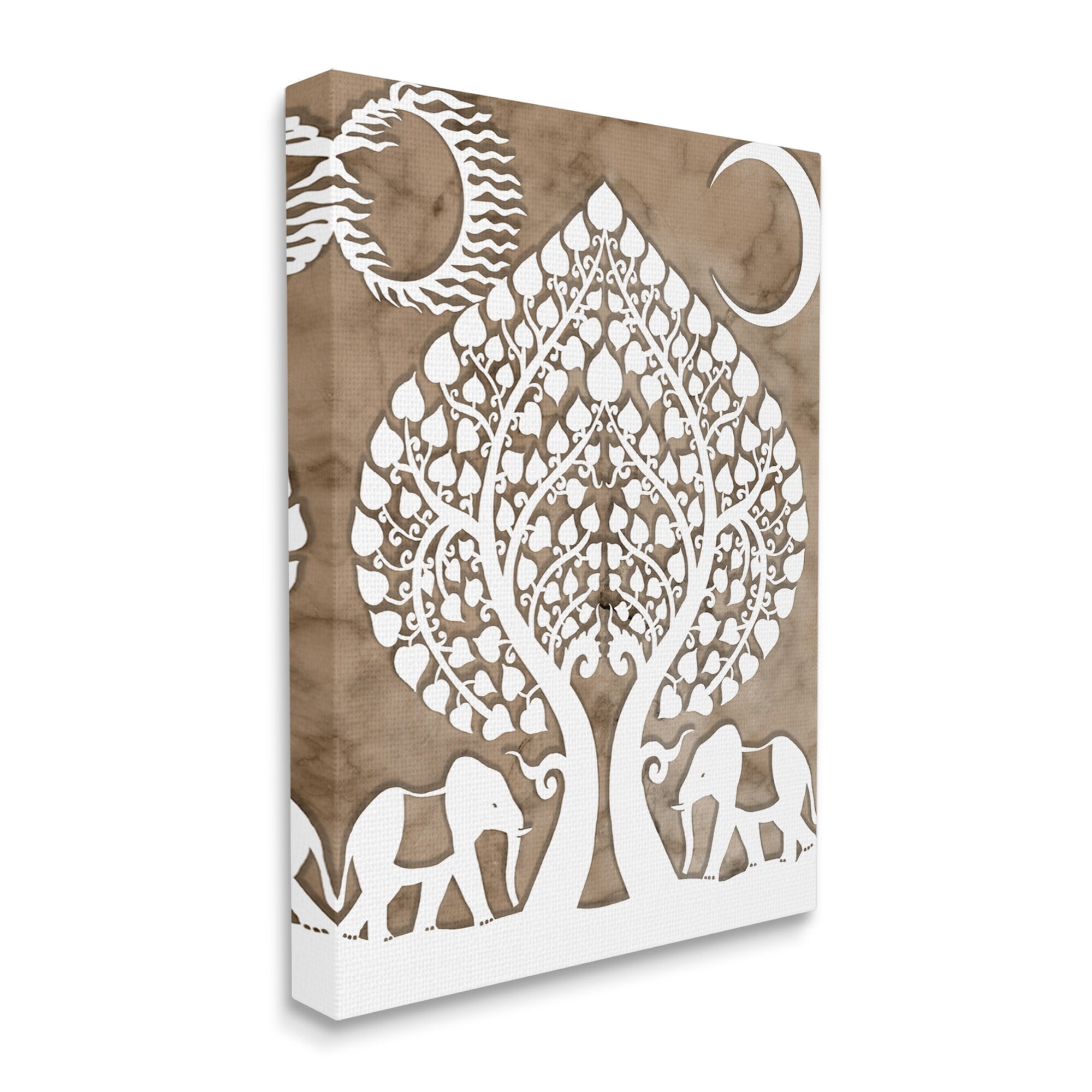 Stupell Industries Boho Elephants Tree of Life Abstract Sun Moon, 30 x 40,Design by Daphne Polselli