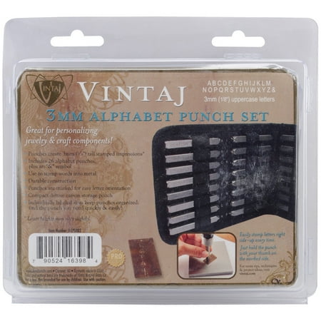 Letter Punch Set - Beadsmith Alphabet Punch Set w/Case, 27/pkg, 3mm (1/8