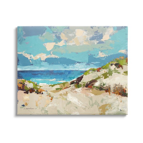 Stupell Industries Modern Beach Landscape Painting Gallery Wrapped Canvas Print Wall Art, Design by Trevor Copenhaver