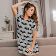 thumbnail image 3 of Naloa Bat Print Women Nightgowns,Womens Loungewear,Short Sleeve Sleepwear,Comfy Ladies Nightdress, 3 of 6