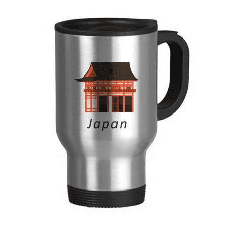 

Japanese Traditional Edo Culture House Travel Mug Flip Lid Stainless Steel Cup Car Tumbler Thermos
