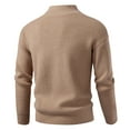 thumbnail image 4 of Men's Solid Color Casual Sports Knitted Cardigan - Fashionable Double Head Zipper Sweater for Autumn Winter Layering, Casual Outings, and Christmas Socials,Khaki,3XL, 4 of 4