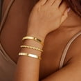 thumbnail image 2 of FARONZE Cuban Bracelets for Women, Twisted Rope Chain Metal Gold (3 pack), 2 of 4