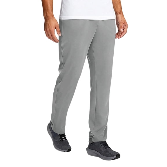Domuza Track Pants Men Elastic Waist Drawstring Wide Leg Athletic Hiking Sweatpants Stretchy Lightweight Thin Sweat Pants Light Gray L