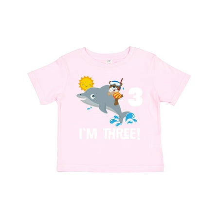 

Inktastic 3rd Birthday Dolphin Cute Beach 3 Year Old Gift Toddler Boy or Toddler Girl T-Shirt