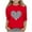 Red, variant on dazeni Girls Valentine's Day Outfits Sparkling Heart Print 3/4 Length Sleeve T Shirts Loose Casual Crewneck Sequin Blouse Trendy Back to School Clothes