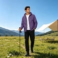 thumbnail image 2 of Sewkxo Men's Cycling Rain Jackets Waterproof Running Bike Windbreaker Lightweight Packable Hooded Jacket,Purple M, 2 of 7