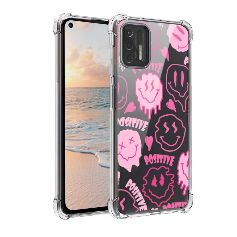 Pink Dripping Smiles Positivity Radiate Face Phone Case - iPhone