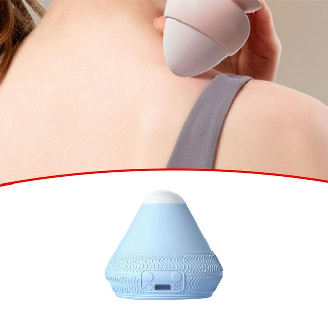 Bola de montable para de tejido profundo, liviana, ador de espalda, herramienta relajante con ventosa para músculos de la espalda, cuello y pies azul
