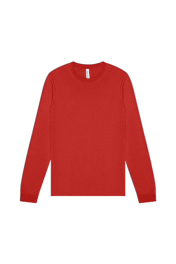 BELLA+CANVAS Adult Long Sleeve Personalized T-Shirt, Create Your Own Designs, Red, XL, Unisex