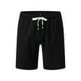 thumbnail image 3 of Pxiakgy mens shorts Men Summer Solid Color Short Patchwork Sports Short Tether Pocket Short Cotton And Linen Fashion Short Men Casual Shorts Black + XXL, 3 of 7