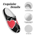 thumbnail image 5 of Rateoe Animal Bulldog French Print Women's Men's Cotton Knit Slippers Lightweight Memory Foam Indoor House Shoes with Anti-Skid Sole-44/45, 5 of 7