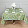 thumbnail image 3 of Green Ethnic Paisley Pattern Square Tablecloth,Waterproof Square Table Cover,Wipeable Spillproof Washable Table Cover for Home Kitchen Party Decor 60"x60"(152x152cm), 3 of 6