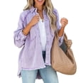 thumbnail image 1 of Chaqueta Vaquera Para Mujer, Poliéster Cepillado Con Flecos, Cuello Vuelto, Manga Larga, Chaqueta Femenina Para Ir De Compras Para Viajar ANGGREK Naranja M, 1 of 5