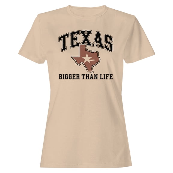 Smartprints Texas Bigger Than Life Women's T-Shirt Natural, Cotton, S