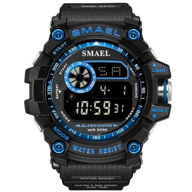 SMAEL Men Military Watch 50m Waterproof Wristwatch LED Quartz Clock Digital Sports Watches