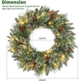 thumbnail image 2 of EastVita Pre-Lit Artificial Christmas Wreath 24 Inch Frosted Pine Cone and Berry Winter Greenery Wreath for Front Door Full Outdoor/Indoor Decor with 50 LED Lights Battery Operated, 2 of 7