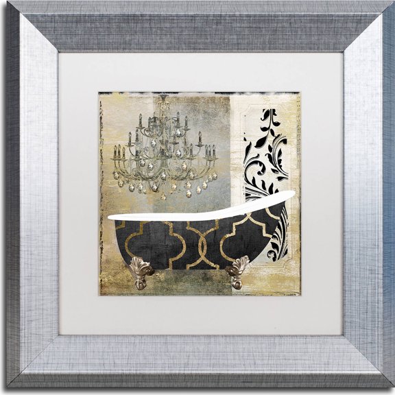 Trademark Fine Art "Paris Bath II" Canvas Art by Color Bakery, White Matte, Silver Frame