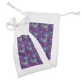 thumbnail image 2 of Botany Fabric Pouch Set of 2, Tropical Ginkgo Leaves Motif in Digital Colorful Toned Herbs Graphic, Drawstring Bag for Toiletries Masks and Favors, 9" x 6", Purple Magenta and Green, by Ambesonne, 2 of 2