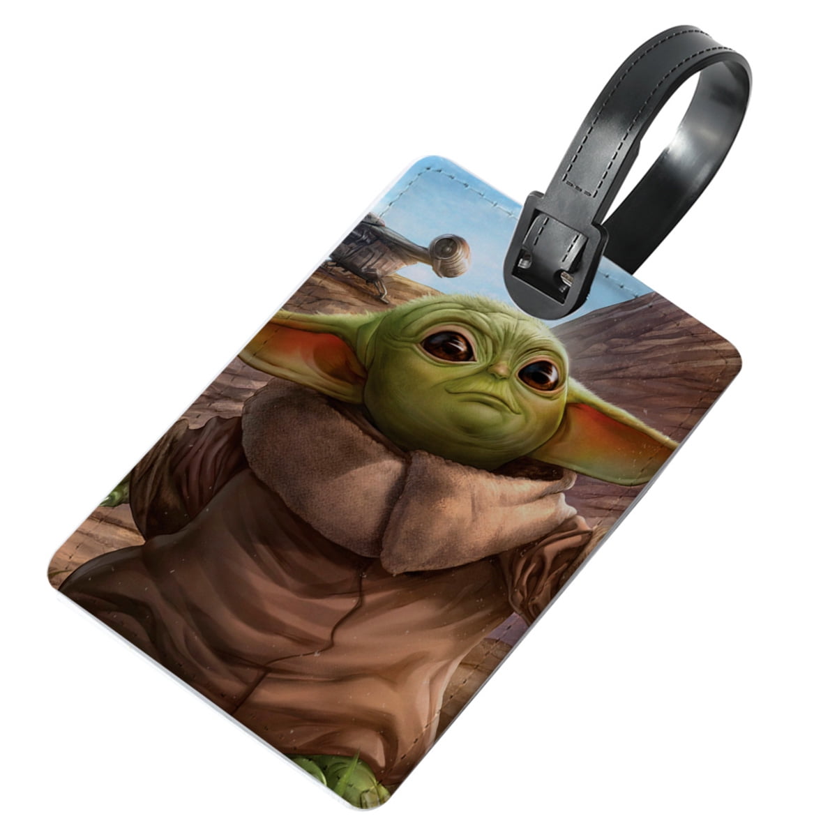 Rectangle PU Leather Luggage Tags for Travel Suitcase Baggage 4.05 x 2.