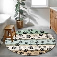 thumbnail image 4 of Area Rug 36in, Dog Paw Farm Wood Board Floor Carpet Living Room Rug, Funny Pet Footprint Non-Slip Welcome Mat Indoor Rugs for Bedroom Dining Room, 4 of 9
