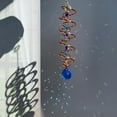 thumbnail image 5 of FONMY Gazing Ball Spiral Tail -Decorative Wind Spinner Sun Catcher Rainbow Maker Copper Double-Spiral W/Sea Blue Crystal Ball and Chain Crystals Beads for Indoor Outdoor Garden Decoration -14 inch H, 5 of 7