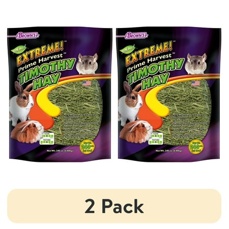 (2 pack) Extreme Timothy Hay, Small Animal Food, 240 oz