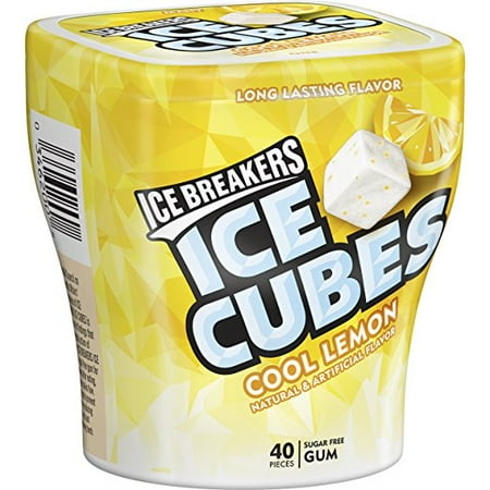 Ice Breakers Ice Cubes, Cool Lemon Sugar Free Gum, 3.24 Oz