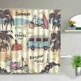 thumbnail image 4 of Vintage Summer Holiday Retro Bus Camper Van Shower Curtains Surfboard Palm Tree Bathroom Home r Bathtub Curtain With, 4 of 7