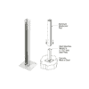 CRL Sky White AWS Steel Stanchion for 180 Degree Round or Rectangular Center or End Posts