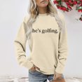 thumbnail image 2 of ZSQDM Women's Hoodless Sweatshirt Women's Solid Color Long Sleeve Sweaters Autumn Winter Loose Lady Round Neck Knitted Tops Women's Casual it is a Loose and Comfortable Sports Shirt with Print (L), 2 of 6