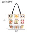 thumbnail image 5 of FORMRS Womens Canvas Tote Bag with Zipper Inner Pocket Shoulder Handbag, Various Toasts, 5 of 7