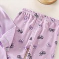 thumbnail image 5 of TOWED22 Toddler Baby Girl Boy Clothes Set 2 Piece Long Sleeve Sweatshirt Tops and Casual Pants Cartoon Graphic Print Fall Winter Outfits Clothing(Light Purple,4-5 Y), 5 of 6