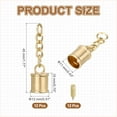 thumbnail image 2 of Uxcell 12 Pcs Tassel Cord End Cap, Alloy Leather End Caps with Screw and Chain, Tassel Tips for Bag Keychain DIY Crafts Jewelry Making, Style 1, Golden, 2 of 6