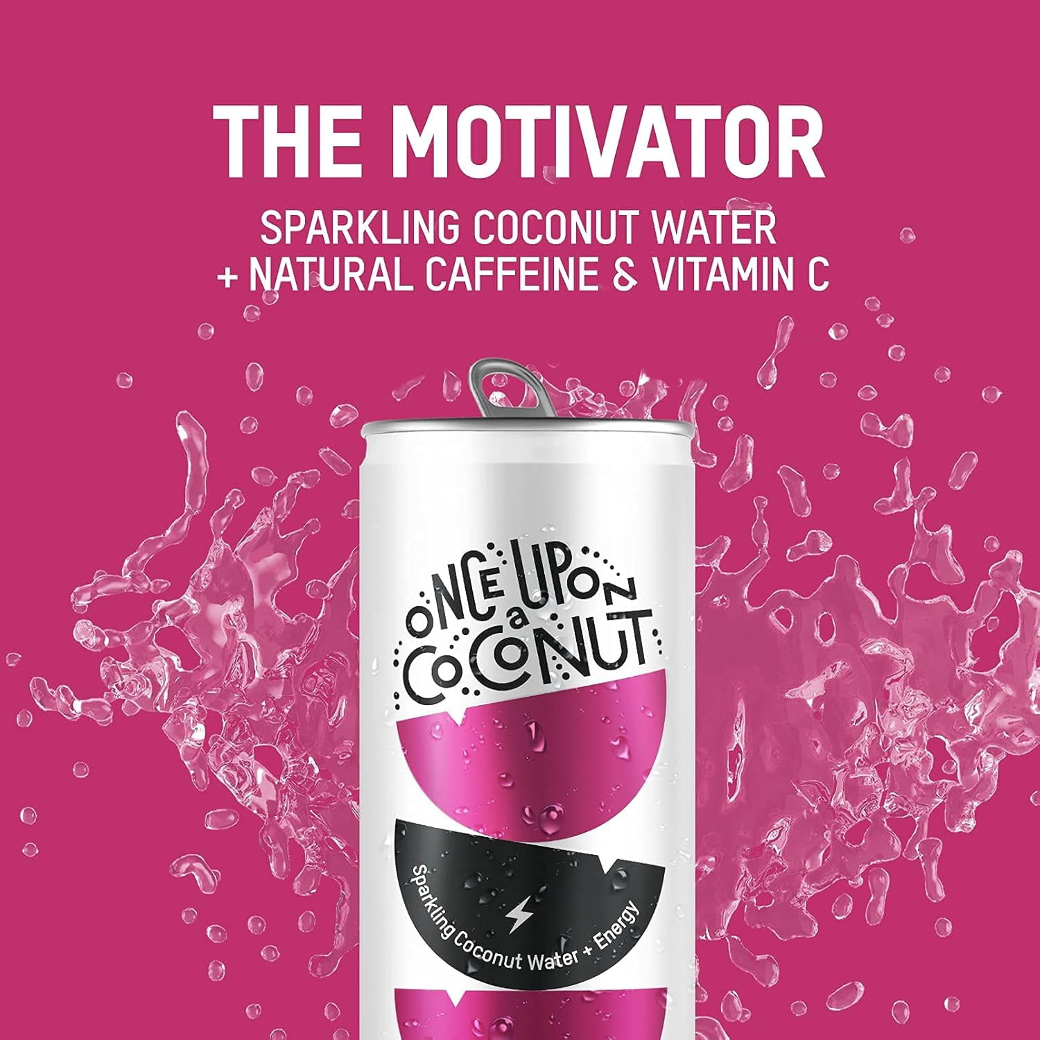 Once Upon a Coconut Sparkling Coconut Water + Energy - 10.8 Fl Oz (Pack of 12)
